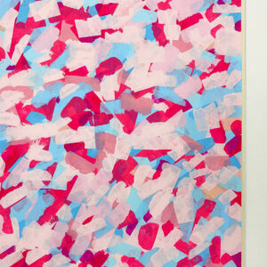 zoom sur la peinture acrylique nommée le cerisier montrant détails et couleurs